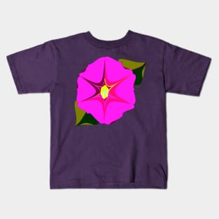 A Large Pink Morning Glory Kids T-Shirt